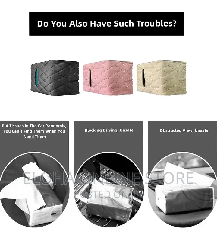 Leather Car Tissue Holder