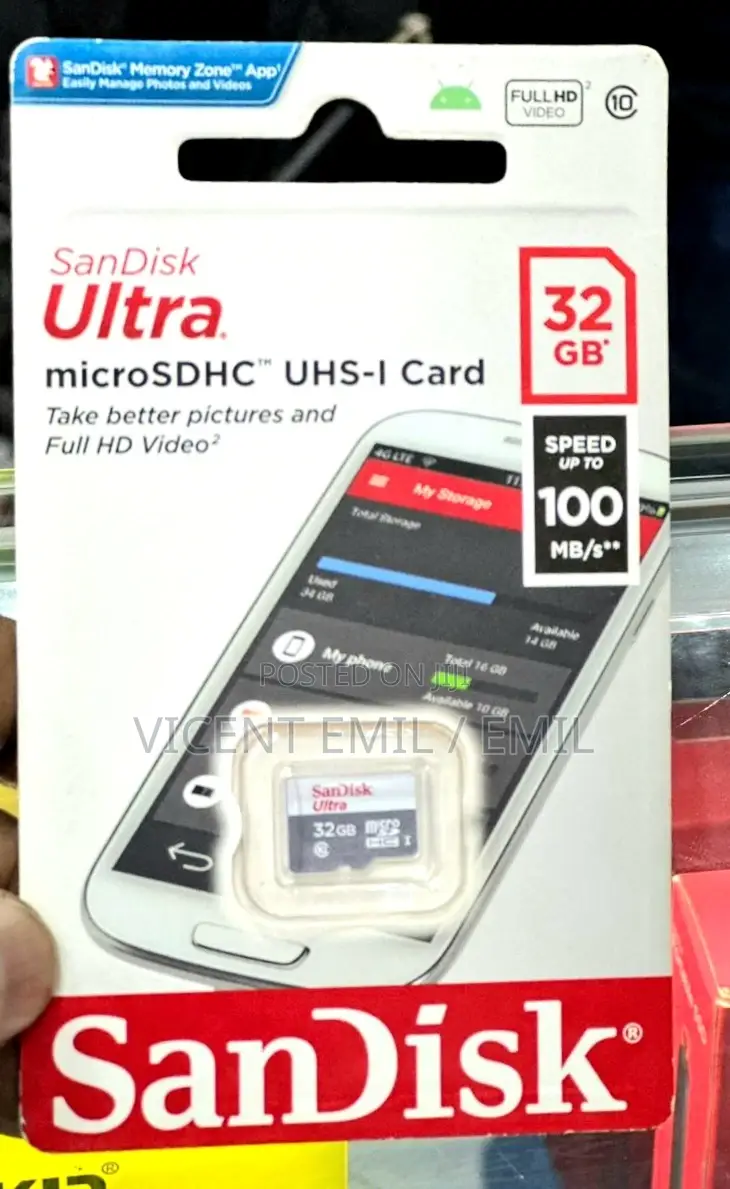 Sandisk Ultra 32GB Memory Card 100 MB/S**