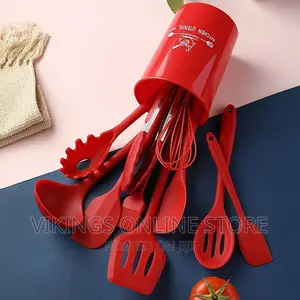 12pcs Wood Hand Silicone Kitchen Utensils
