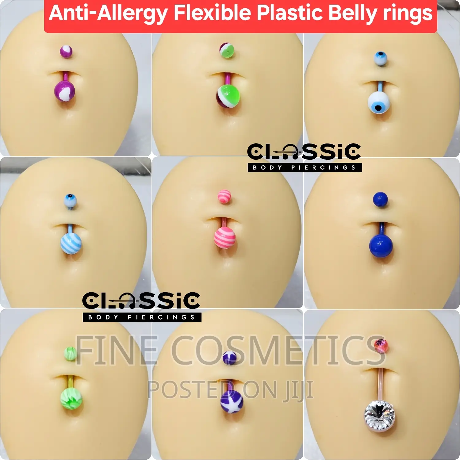 1PC Anti-allergic Plastic Belly Ring |Flexible Navel Jewelry