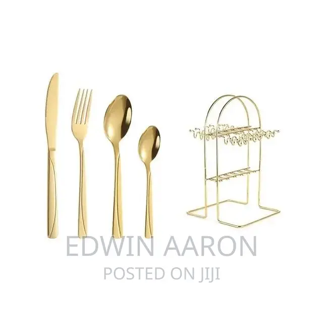 Golden Cutlery Holder
