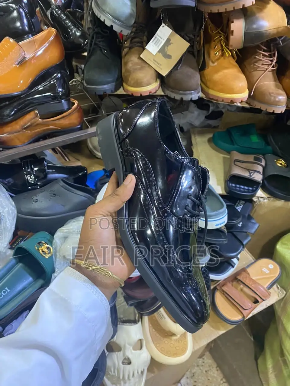 Men’S Shinny Oxfords Black