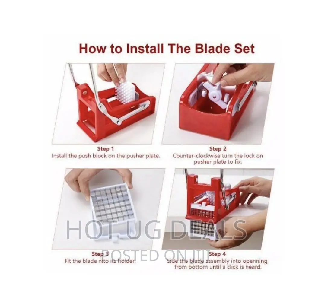 Potato Cutter for French Fries - Aluminium,Red