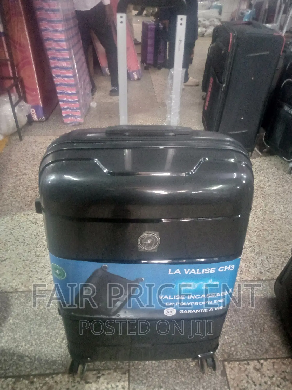 Original Rubber Plastic Suitcase.La Valise. Medium.( Black)