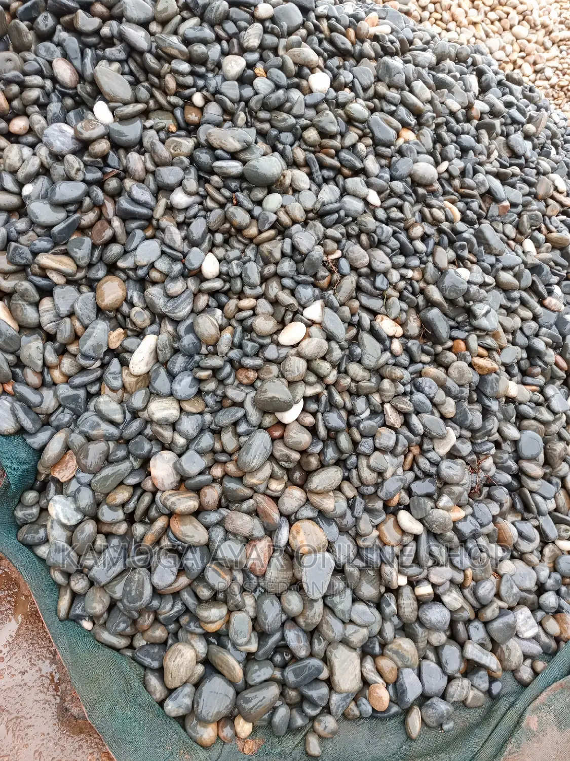 White and Black Lake and River Pebble Stones