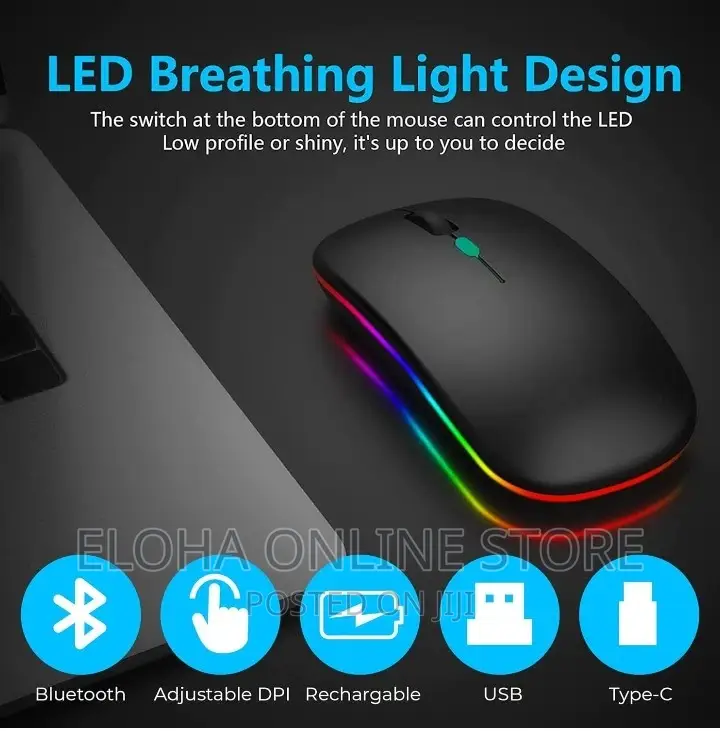 Rechargeable RGB Cordless USB Optical Mouse