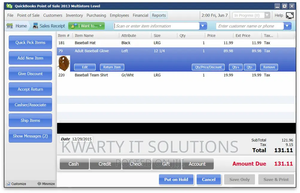 Quickbooks Point of Sale