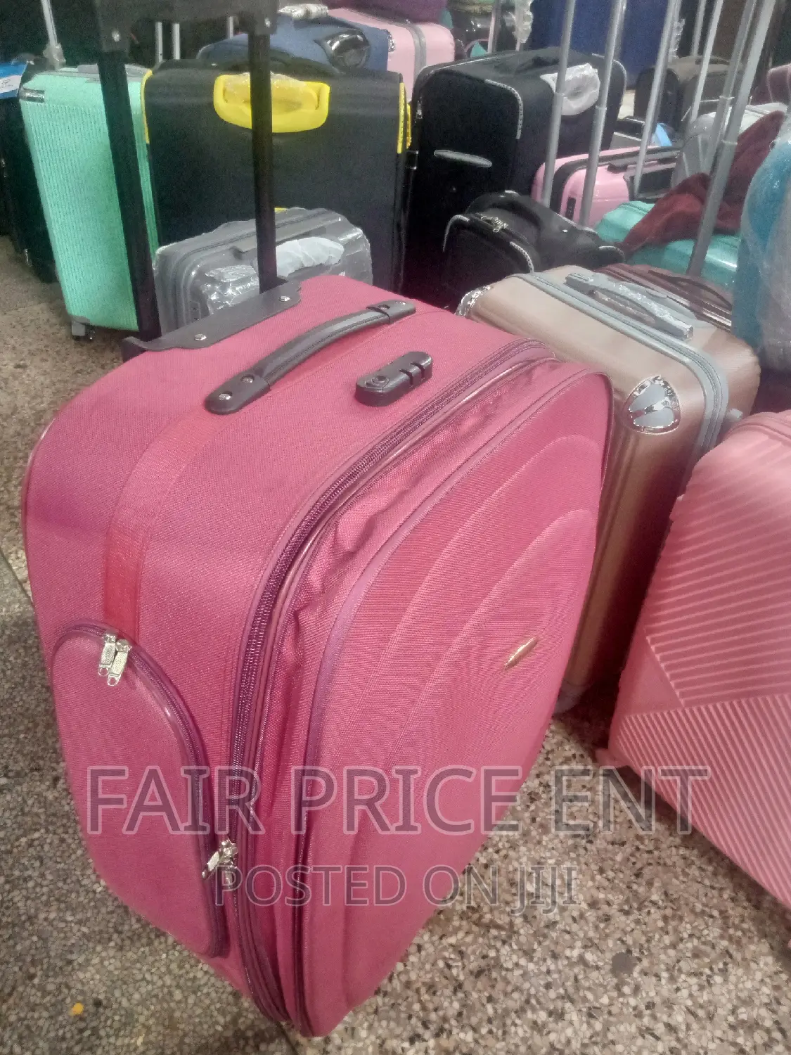 Classy Cloth Suitcase.Large.( Red)