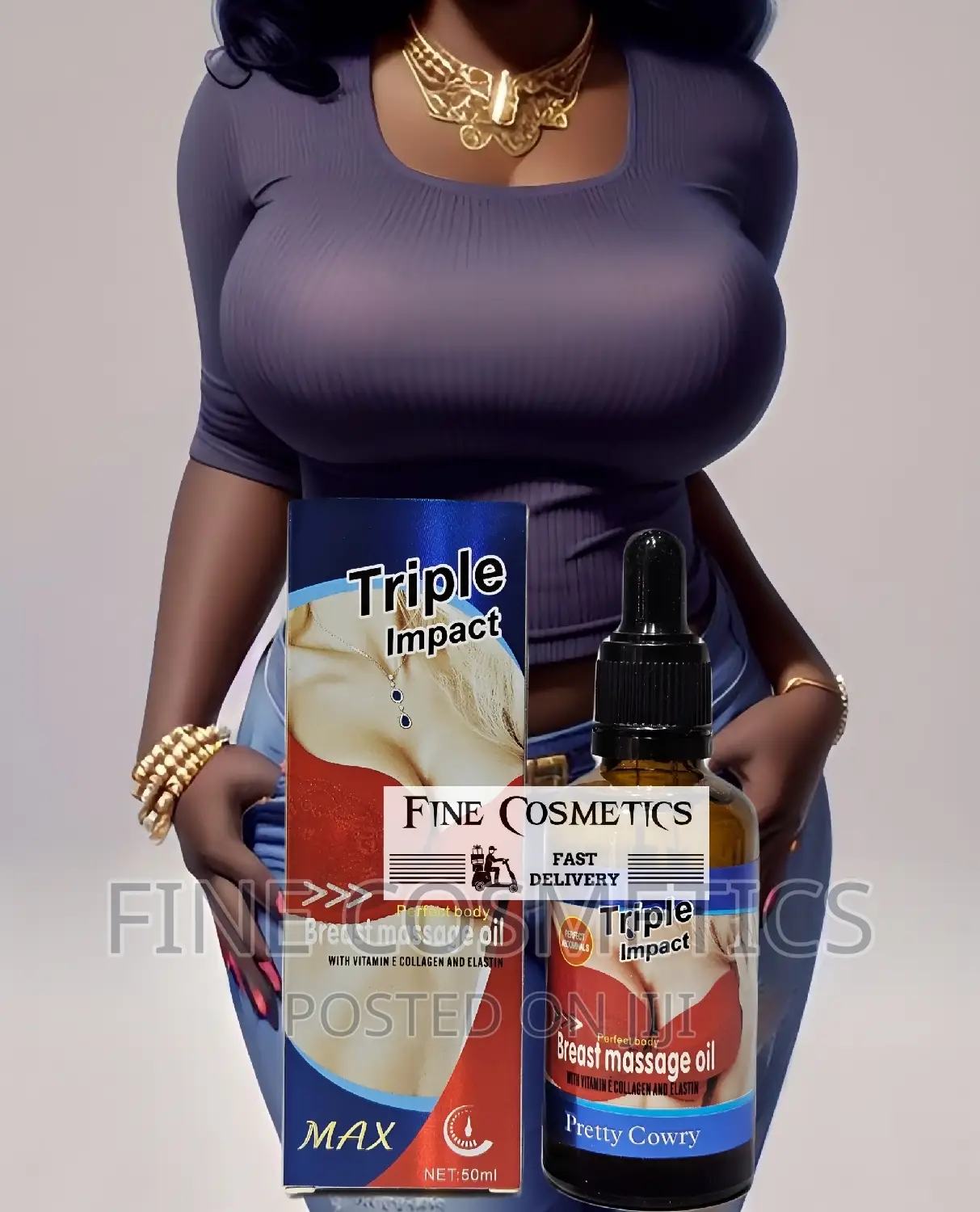 Breast Enlargement Triple Impact Massage Oil -Perfect Chest