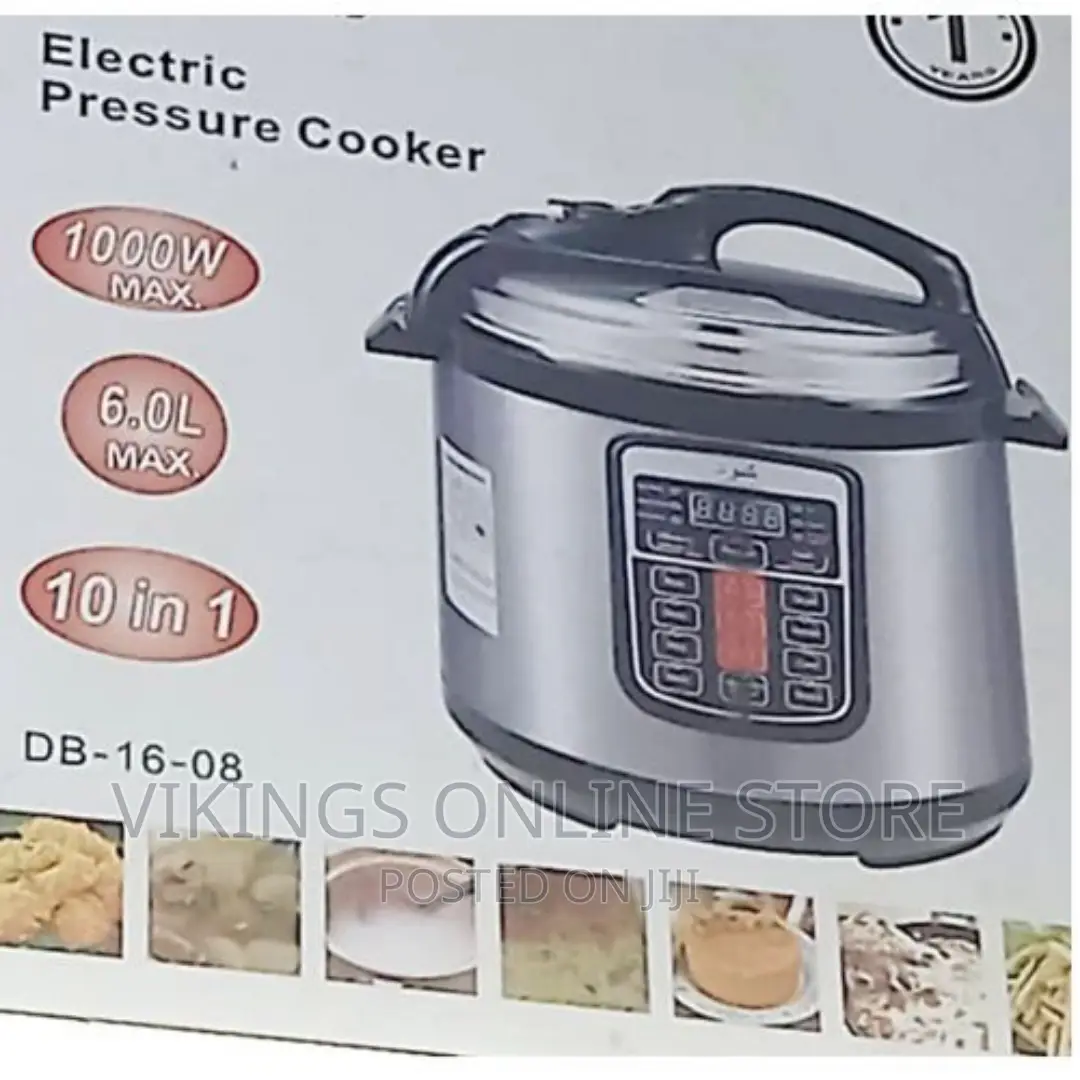 Electric Pressure and 6L Rice Cooker – Black, Silver