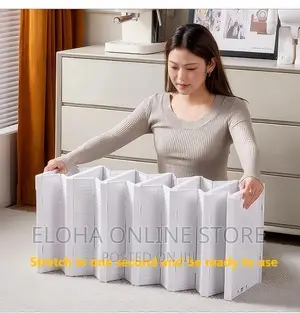 6 Tier Foldable Plastic Shoe Rack Storage Rack-White