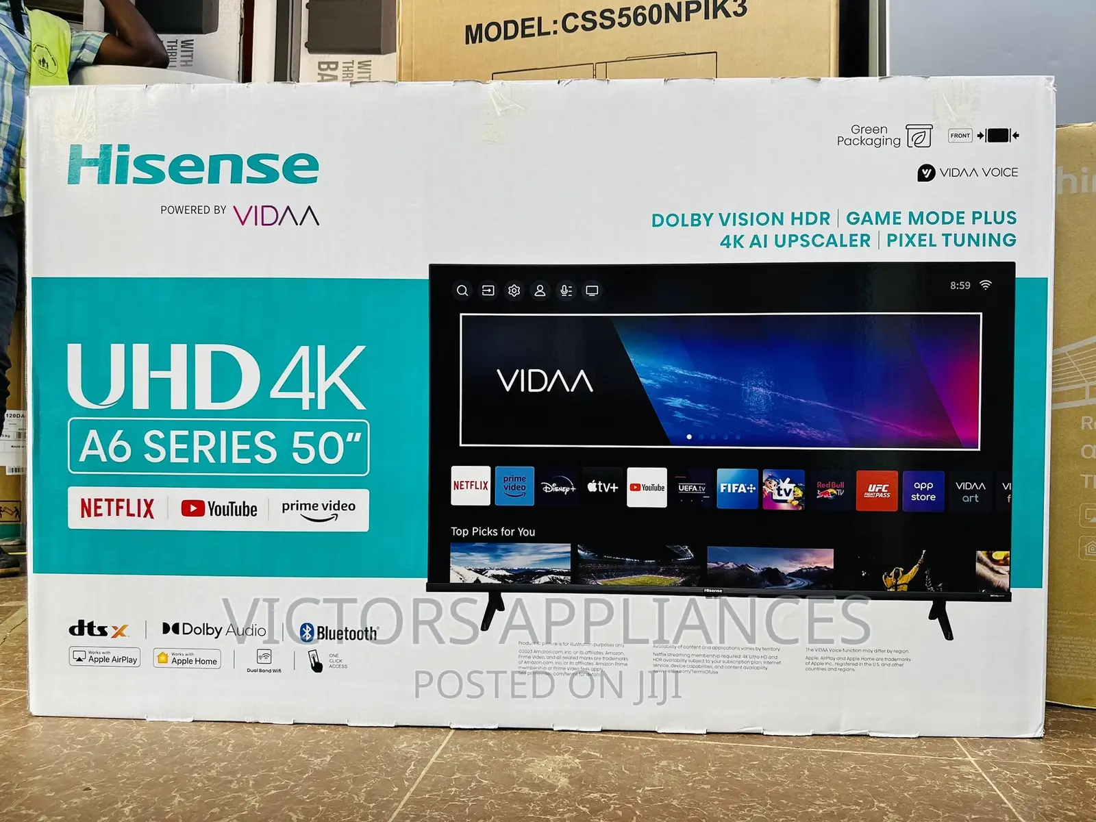 Hisense 50inches UHD4K Frameless Smart Tv Powered by VIDAA