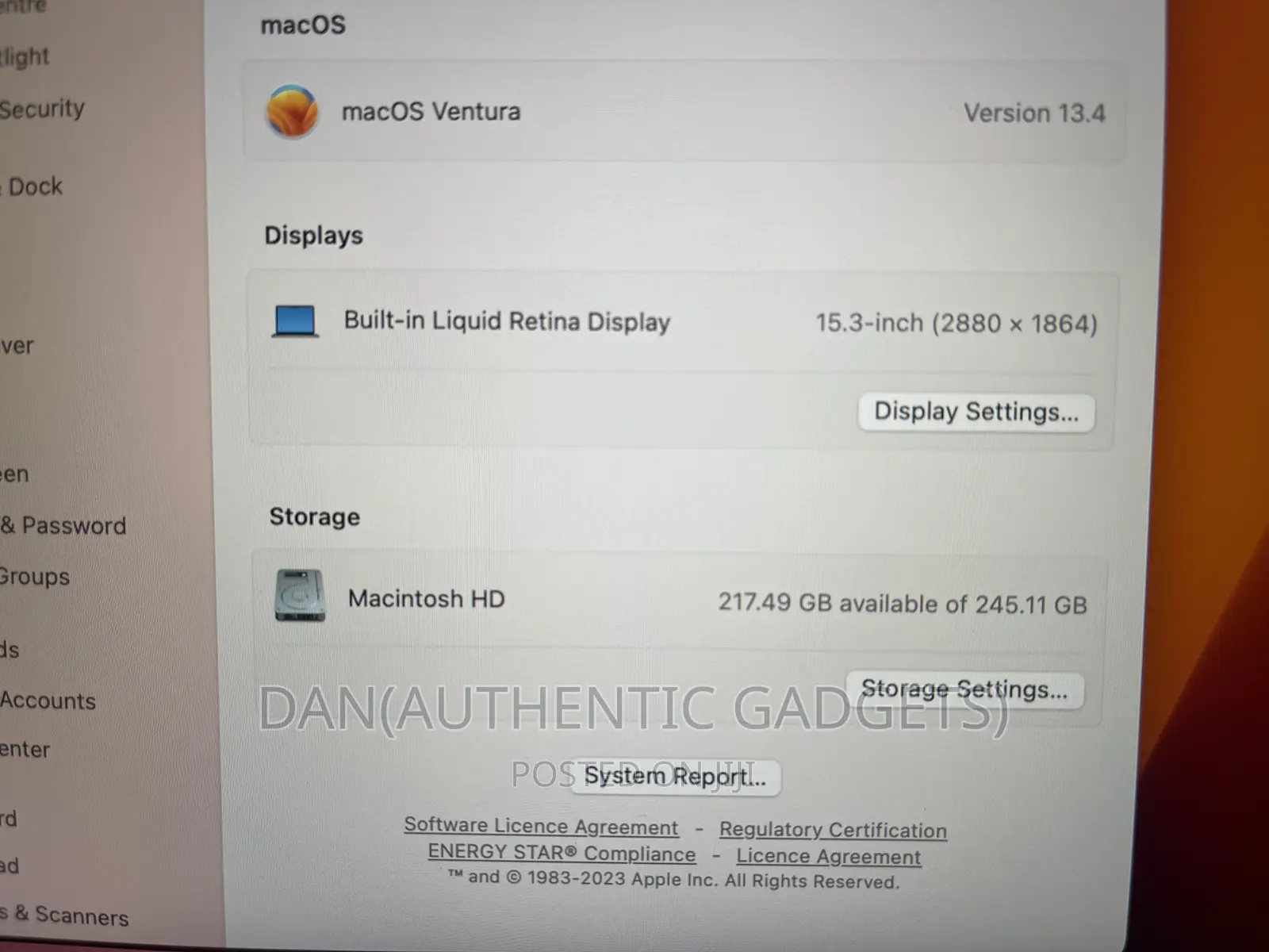 New Laptop Apple MacBook Air 2023 M2 8GB Apple M2 SSD 256GB