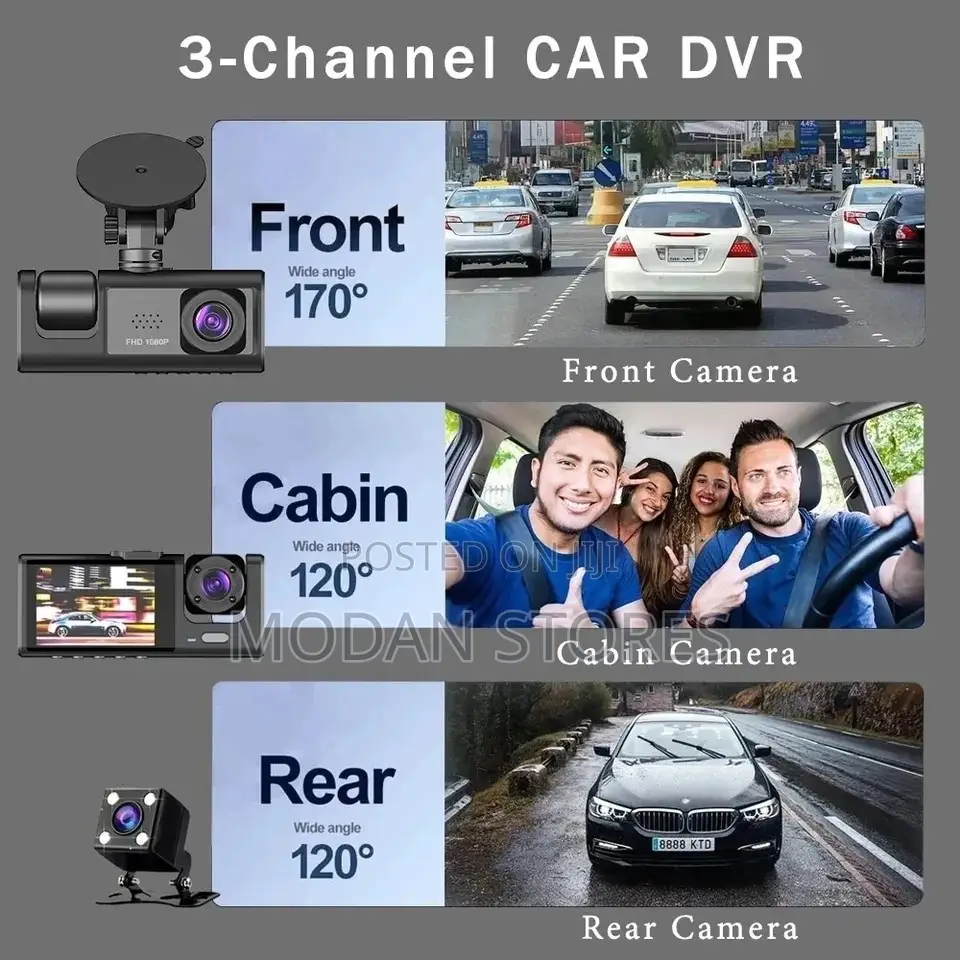 Car DVR Camera (Dash Cam 3lens)