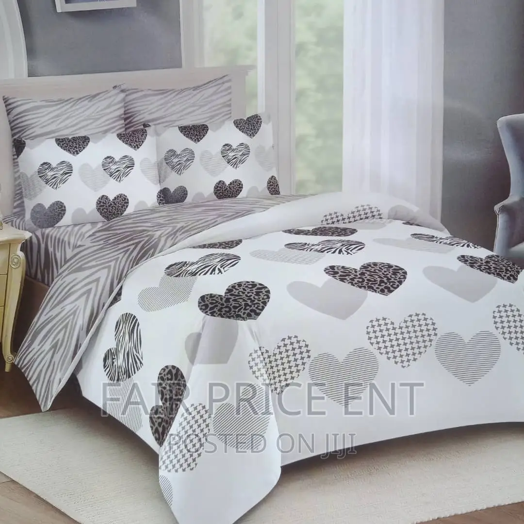 Executive Romantic Duvet Cover Set of 4pcs. 5x6.( White)