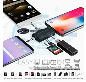 SD Card Reader, 7 in 1 Portable OTG USB 3.0 Multifunctional