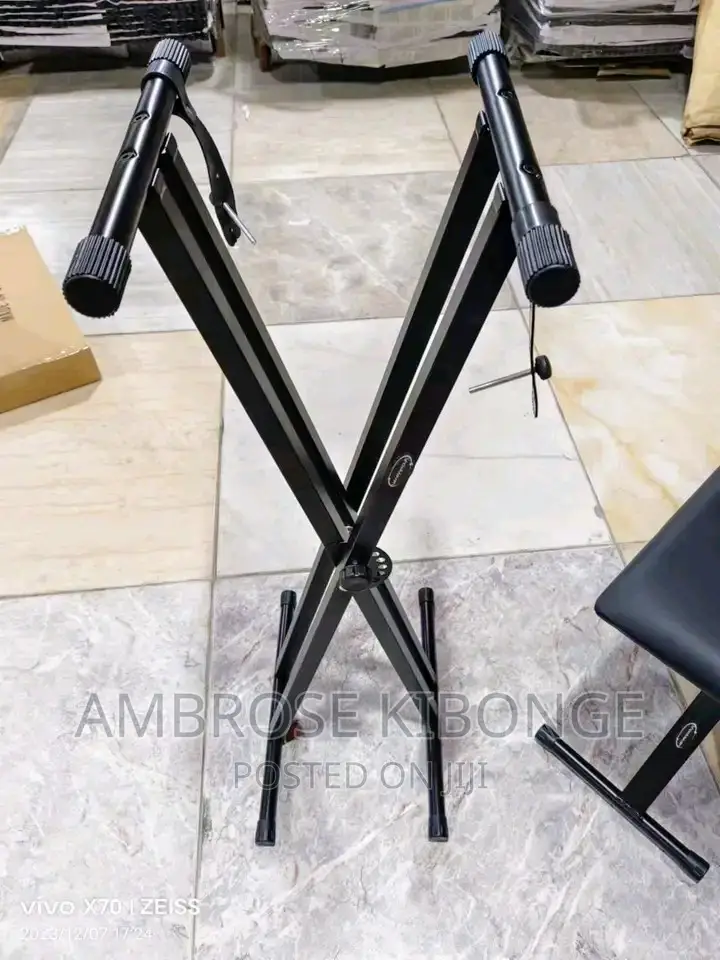 Classic Quality 5-Core Double Bar Heavy Duty Piano Stand.