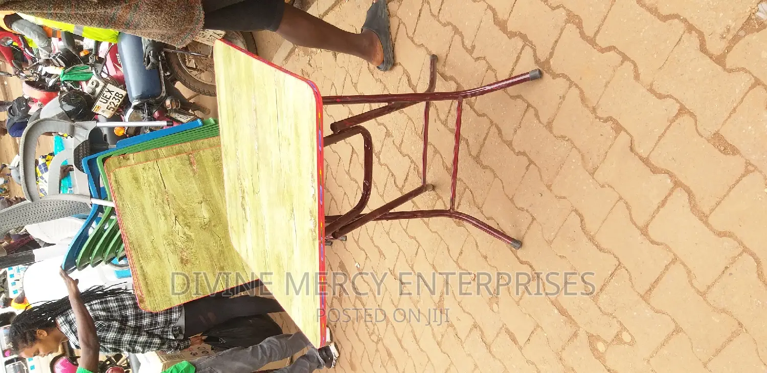 Square Table With Angular Steel Legs