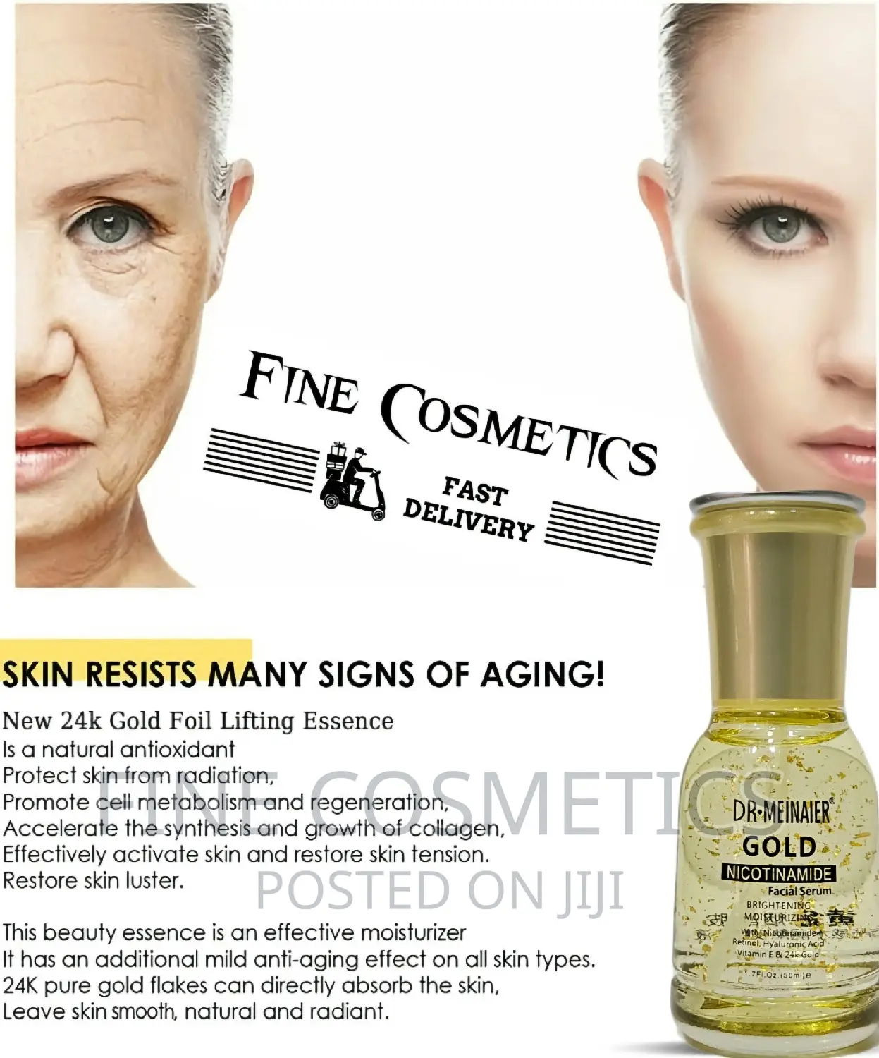  Gold Nicotinamide Facial Serum With Retinol + Vitamin E