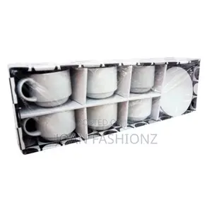 6 Pieces Cups and Saucers-White