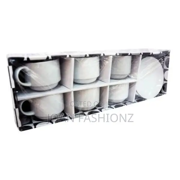 6 Pieces Cups and Saucers-White