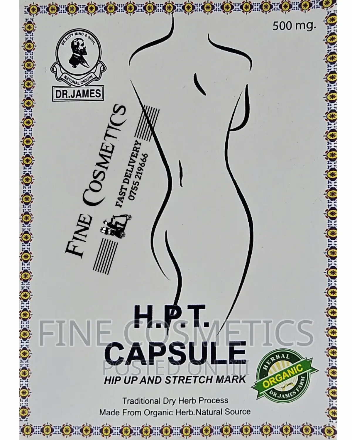 Dr James Hip Up and Stretch Marks Remover H.T.P Capsules. 30
