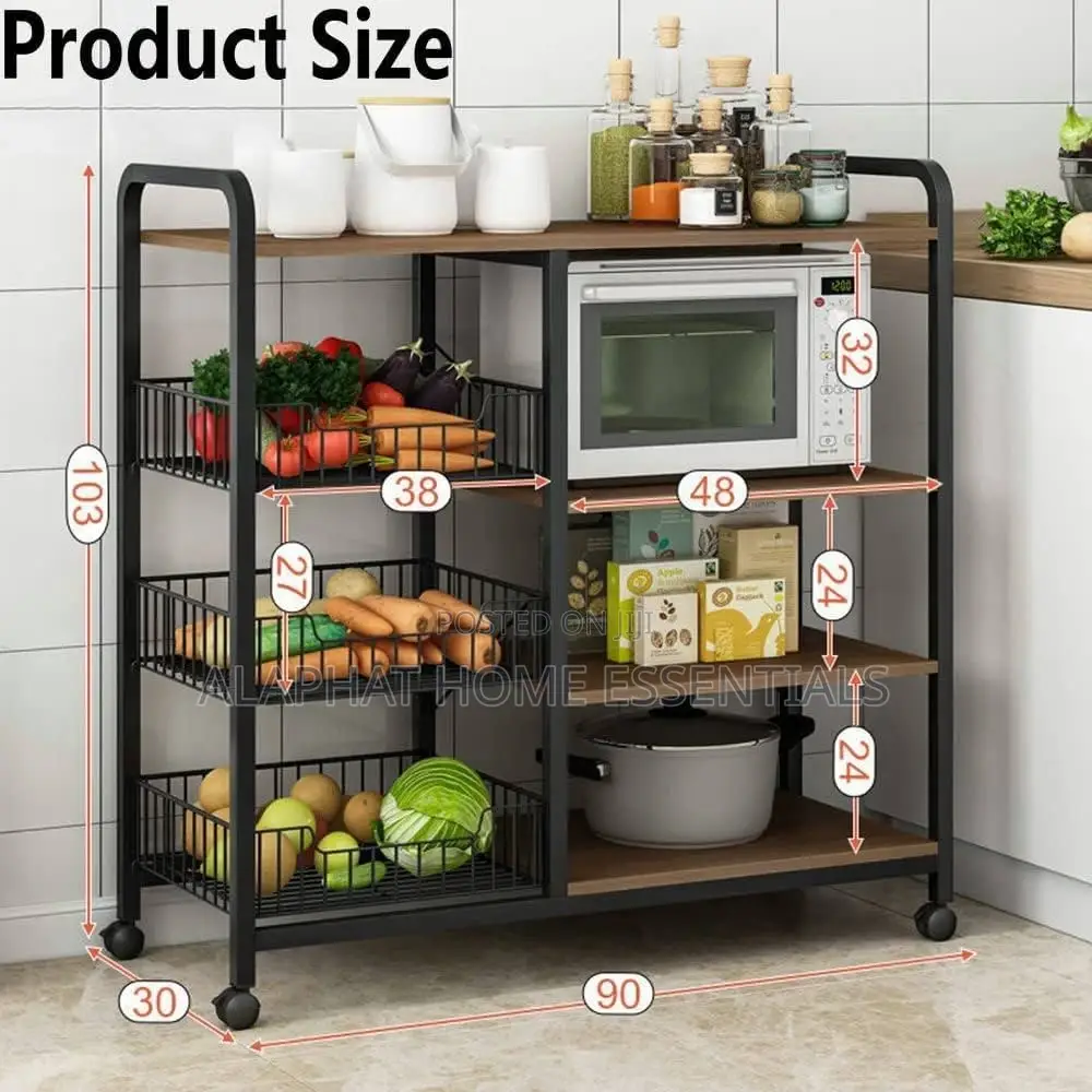 Kitchen Rack With Wheels Foldable