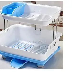 2 Tier Plastic Dish Drainer Rack.