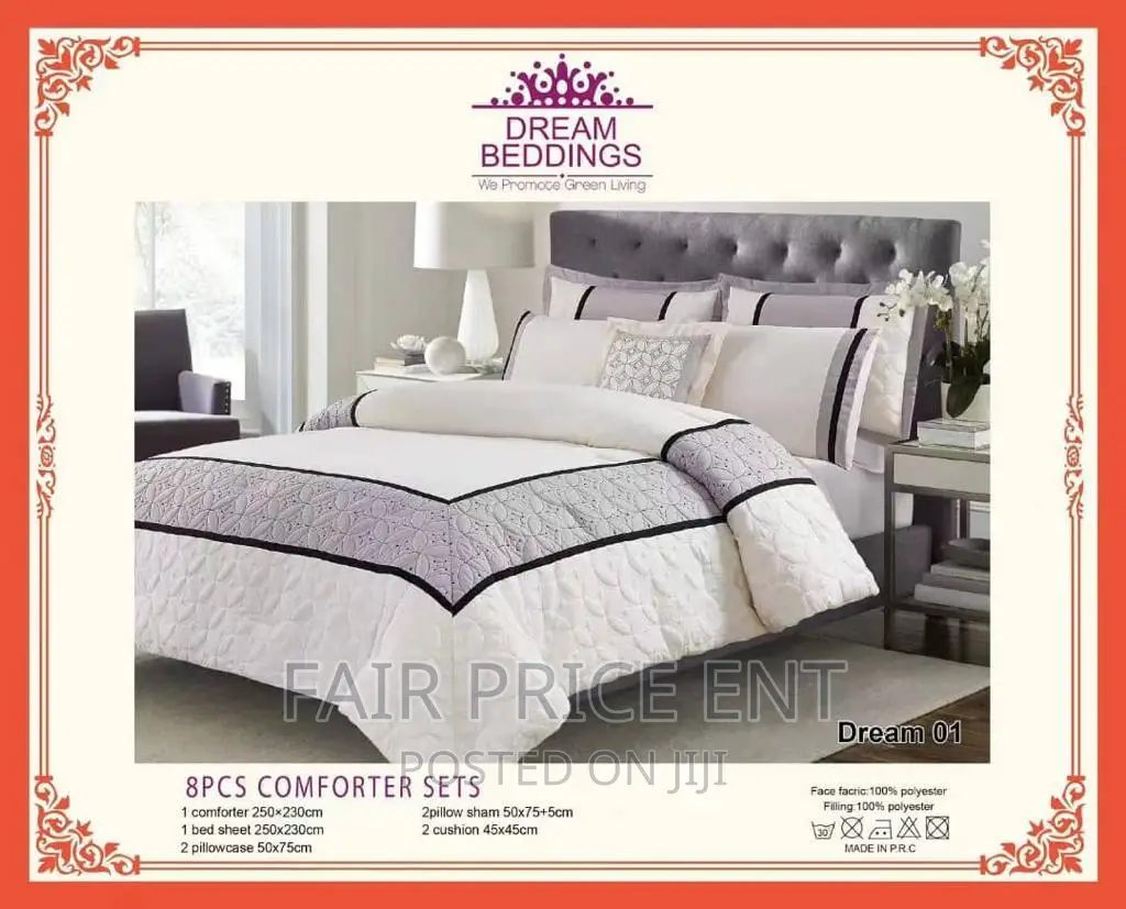 Vip Pure Cotton Duvet Cover Set of 8pcs.6x6 6x5.( White)