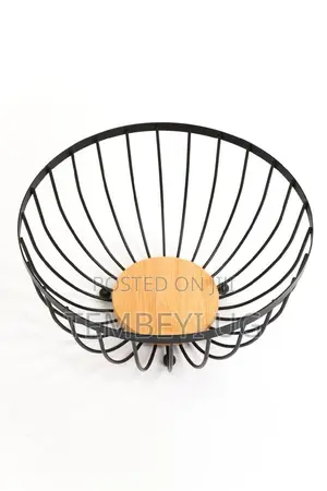 Metallic Andz Oak Fruit Basket, Black