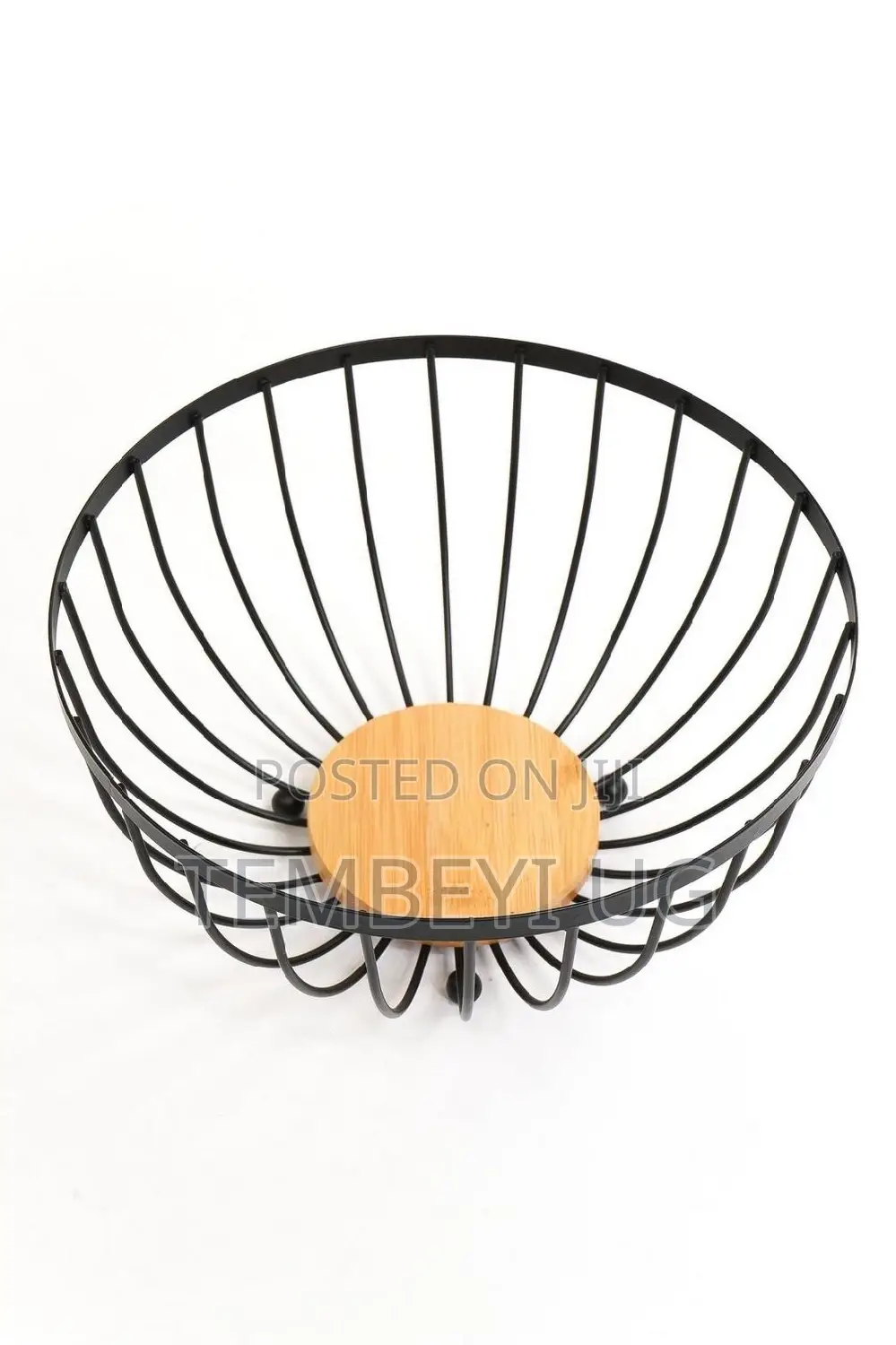 Metallic Andz Oak Fruit Basket, Black