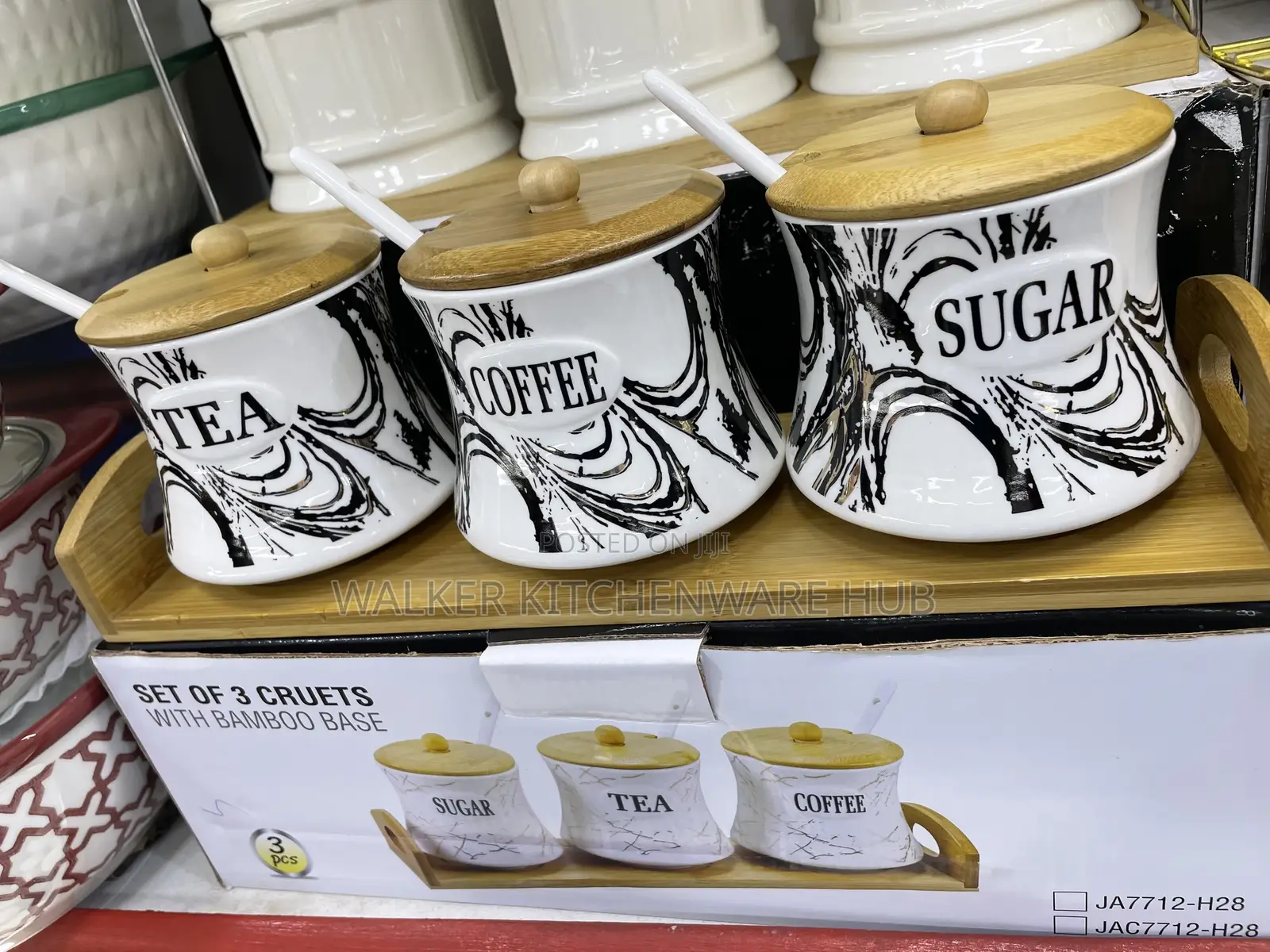 3pcs Set of Carnister Sugar Bowls