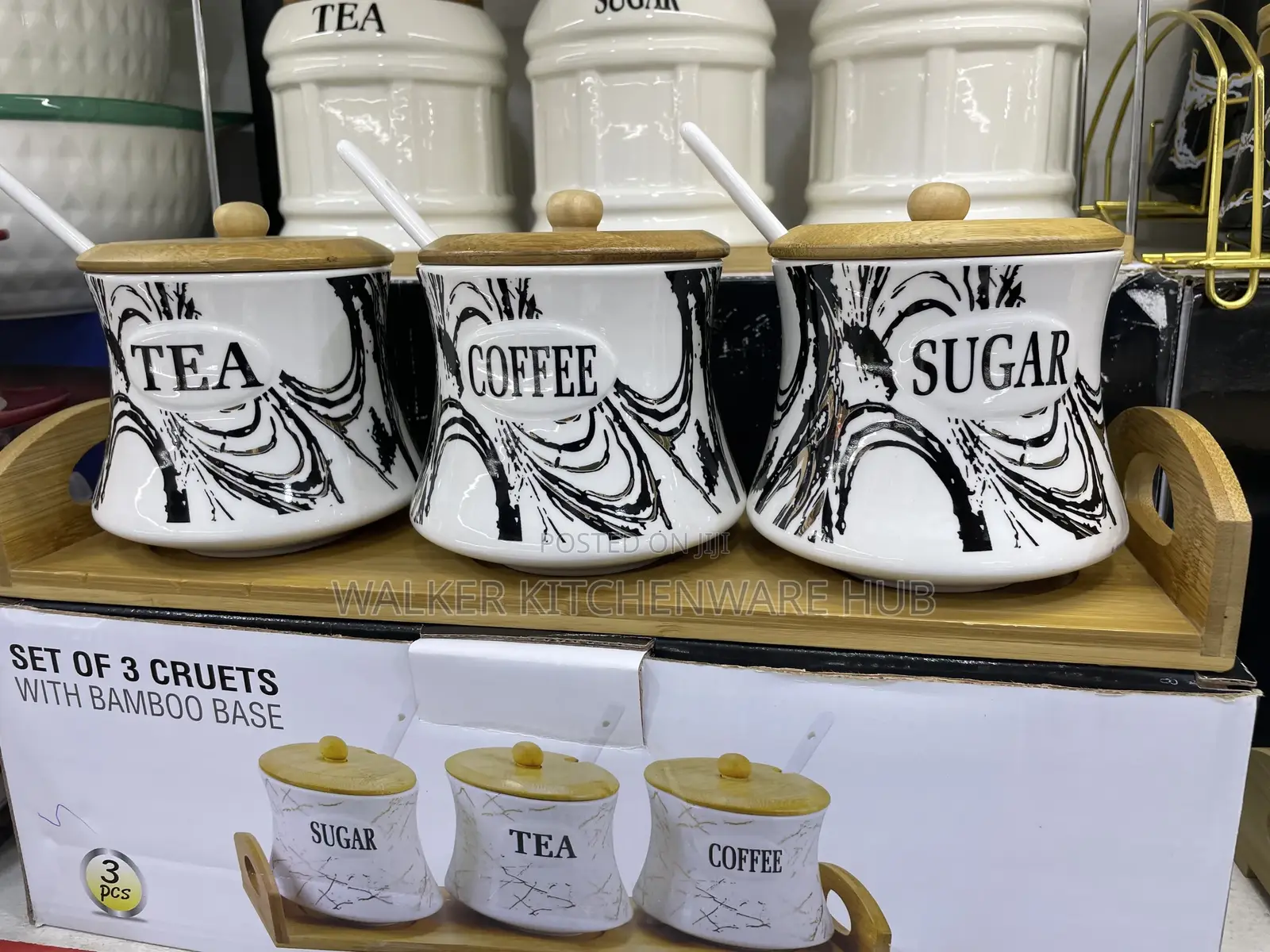 3pcs Set of Carnister Sugar Bowls