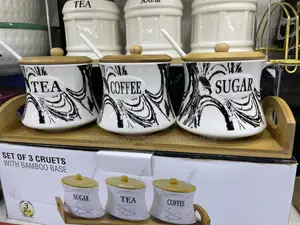 3pcs Set of Carnister Sugar Bowls