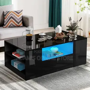 Center Table With LED Lights/Black Center Table