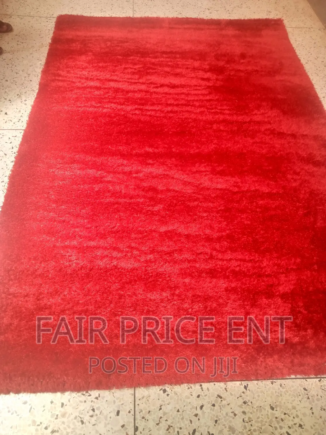 Heavy Wool Shaggy Ruger Carpet.1.5x2metres.( Red)