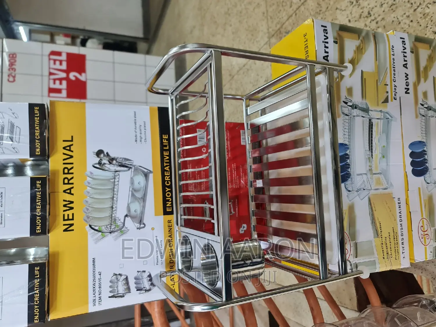 2 Tier Stainless Steel Dish Rack
