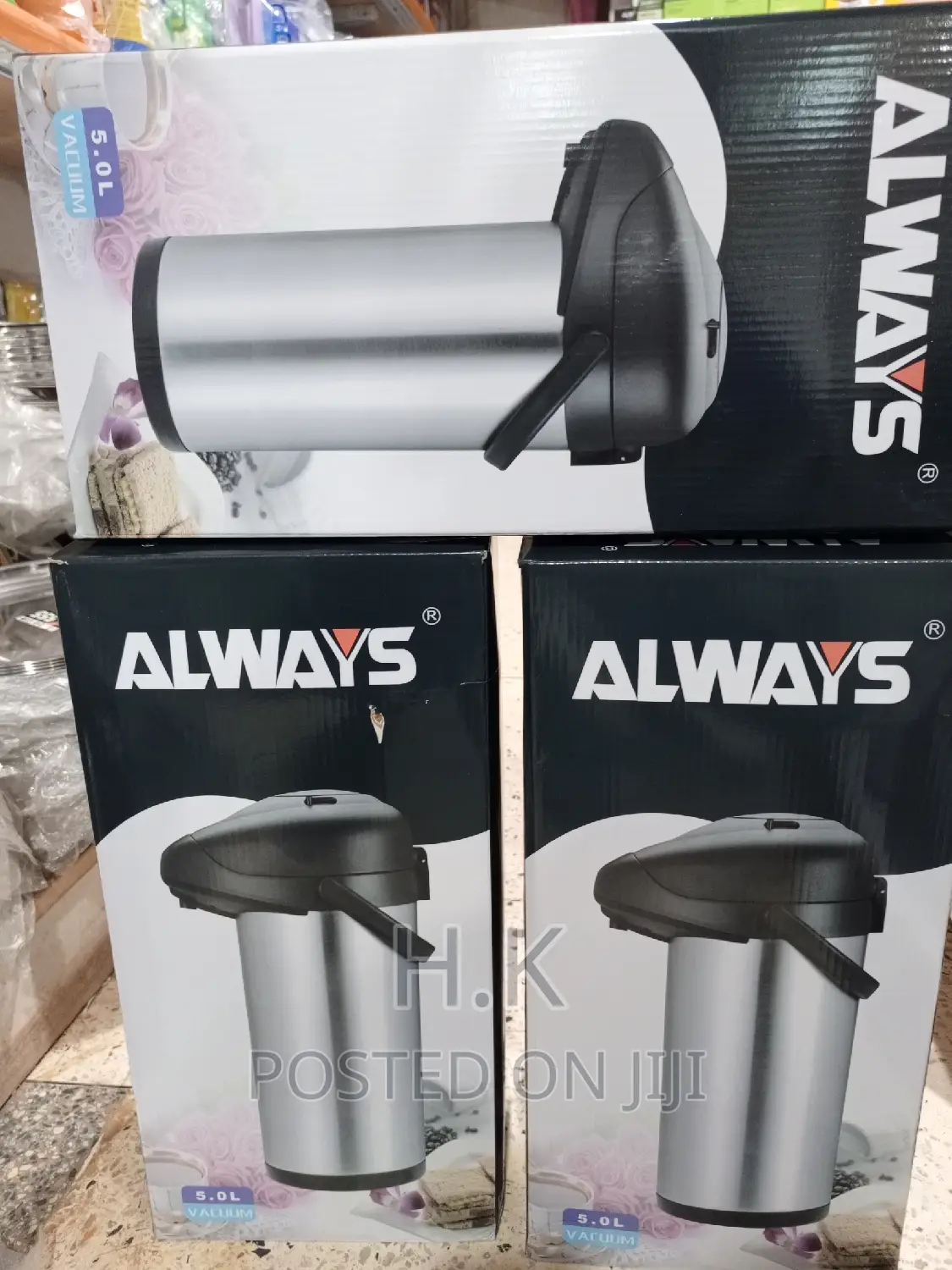 5L Stainless Steel Airpot Insulated Vacuum Thermal Flask Jug