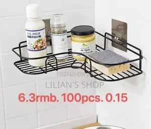 Durable Self Adhesive Kitchen/ Bathroom Corner Shelf