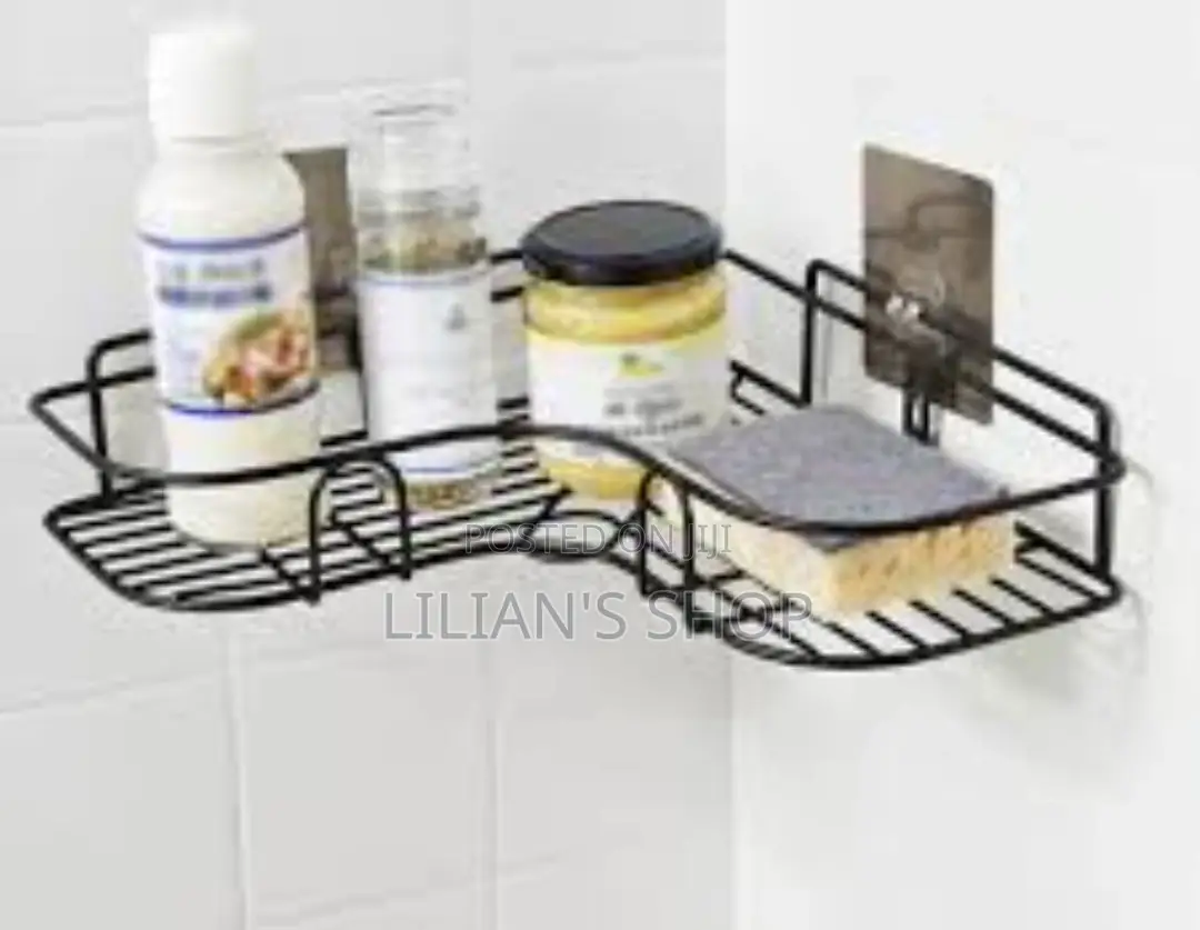 Durable Self Adhesive Kitchen/ Bathroom Corner Shelf