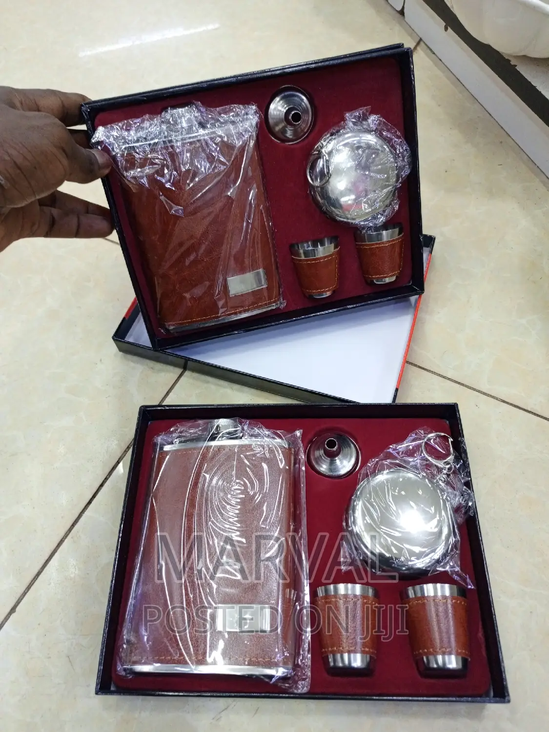 Hip Flask Gift Set - 9oz Stainless Steel With Shot
