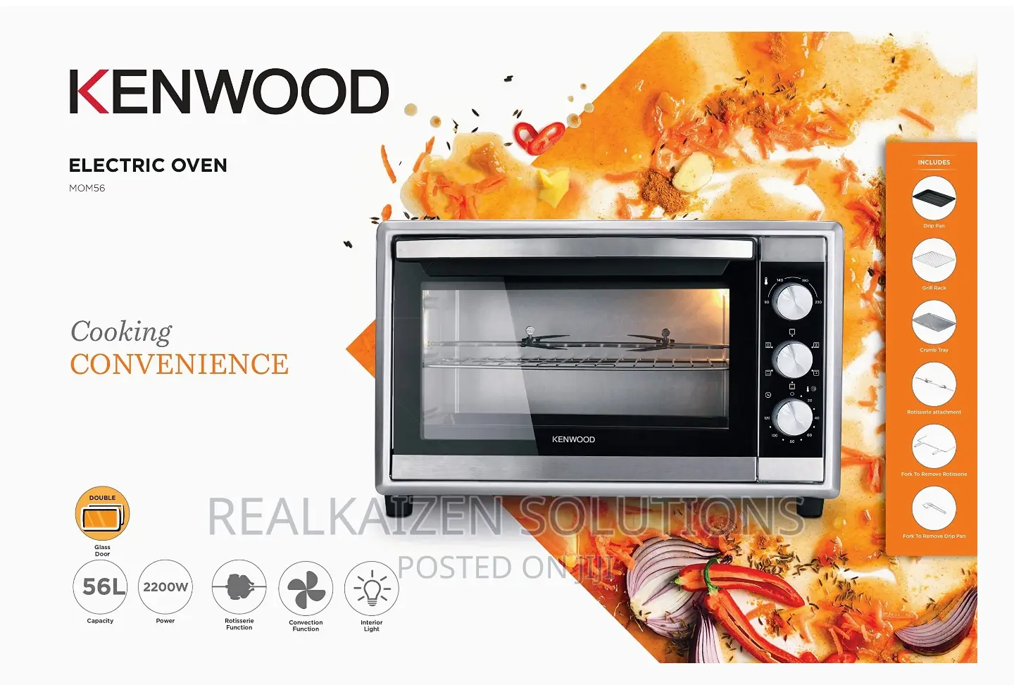 Kenwood 56L Electric| Grill | Rotisserie Convection Oven