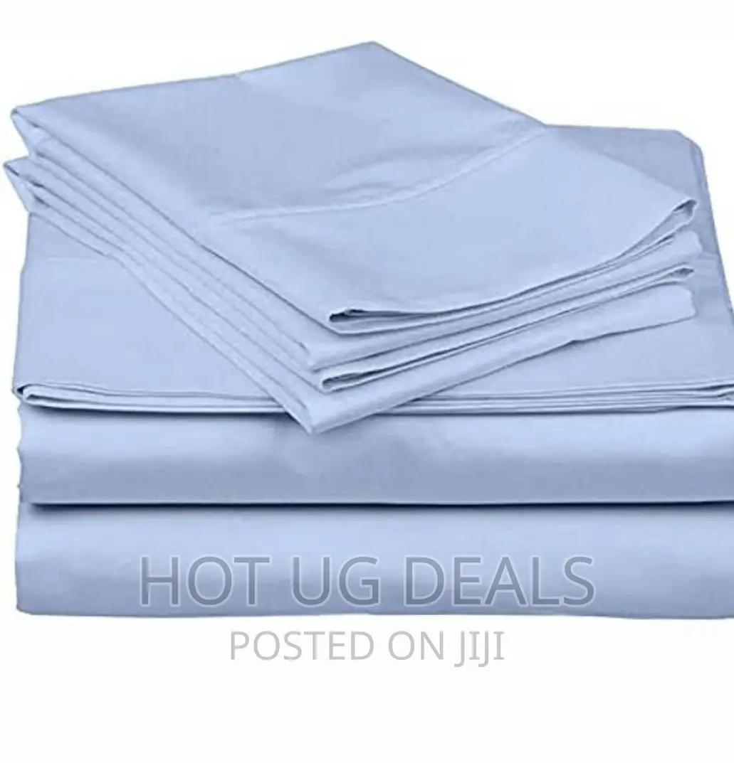 Home Fashion 5x6 Cotton Bedsheets With 2 Pillow Cases - Blue
