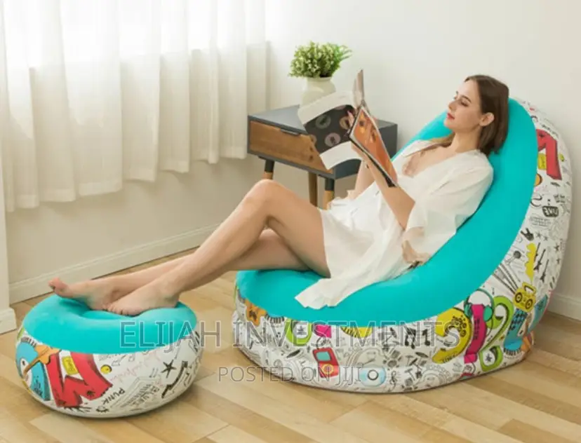 Inflatable Foldable Recliner Single Flocking Sofa Set