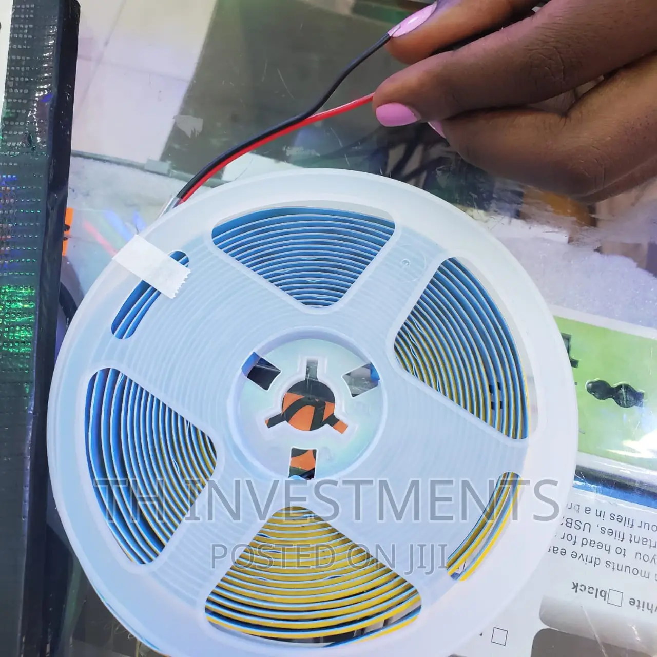 Warm White Strip Light With Adapter 5 Meters.