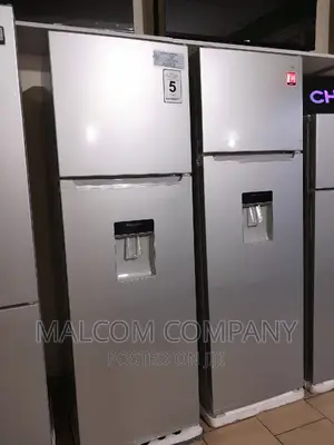 330L Double Door Silver Defrost Fridge With Water Dispenser