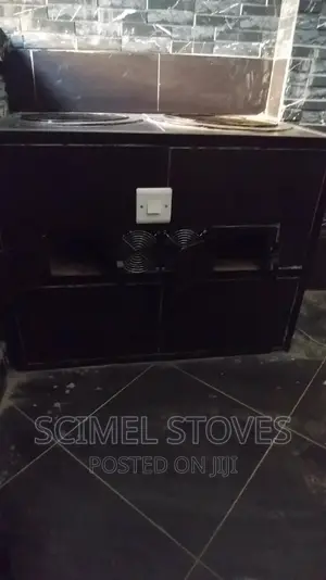 Double Burner Charcoal Cook Stove With Fans