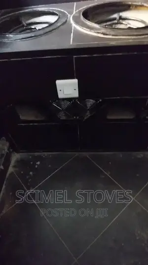 Double Burner Charcoal Cook Stove With Fans