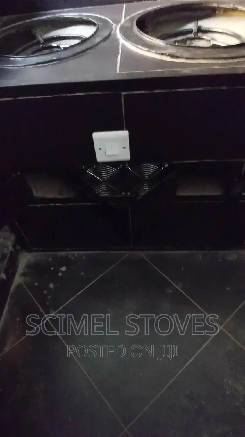 Double Burner Charcoal Cook Stove With Fans
