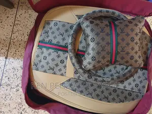 Cream Louis Vuitton and Gucci Label Car Seat Covers